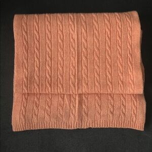 Uniqlo Cable Knit Scarf – Terracotta / Rust – Wool and Cashmere Blend